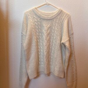Cozy Cable Knit Sweater - Cream
